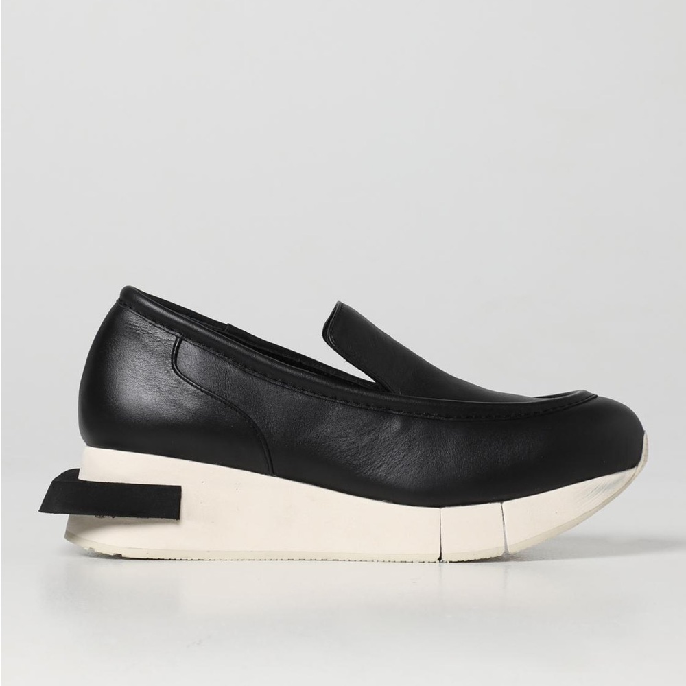 NEW Paloma Barceló Columba leather loafers, Black/White Size EU 39